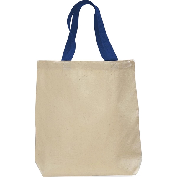 Q-Tees 11L Canvas Tote with Contrast-Color Handles