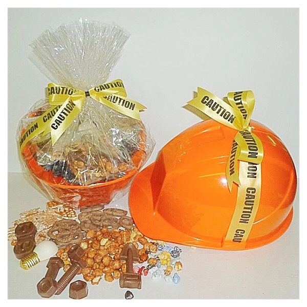 Caution! Chocolate Danger Hard Hat Gift Container
