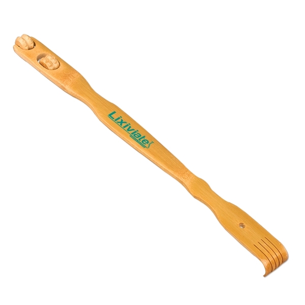 Wood Back Scratcher with Two Massaging Rollers