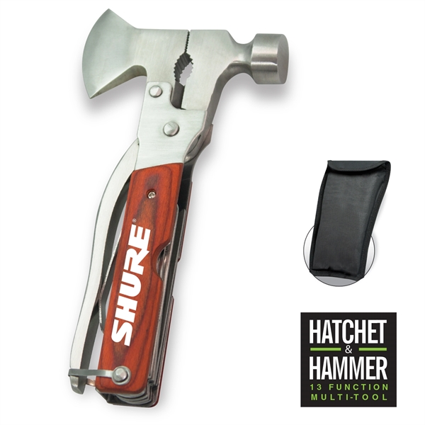 13 FUNCTION OUTDOOR HATCHET & HAMMER MULTITOOL