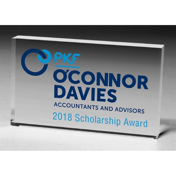 Rect. Acrylic Paperweight - 3" x 5" x 3/4"