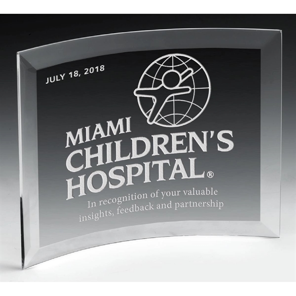 Freestanding Curved Acrylic Award - 5" x 7" x 1/4"