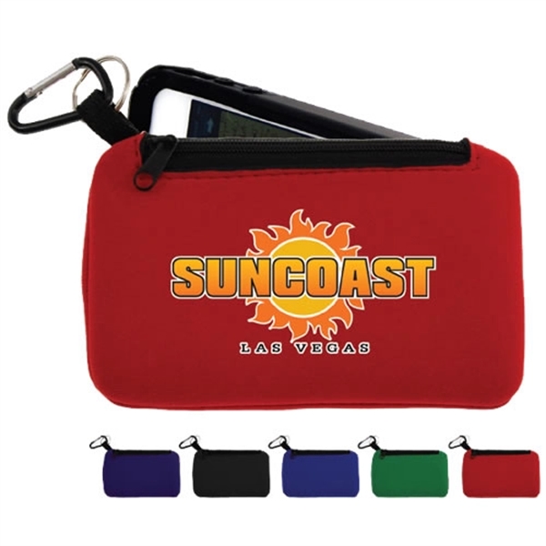 Smartphone holder with Zippered Pouch- Full Color