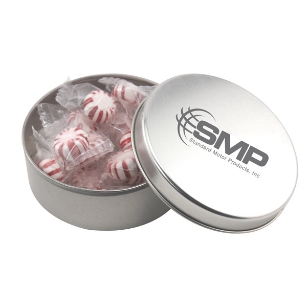 Large Round Metal Tin with Lid and Starlight Peppermints
