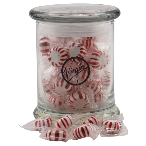 Starlight Peppermints in a Large Round Glass Jar with Lid