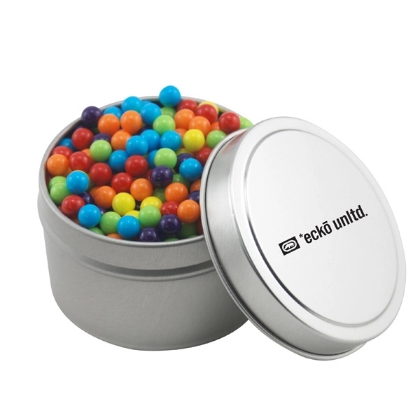 Round Metal Tin with Lid and Mini Jawbreakers
