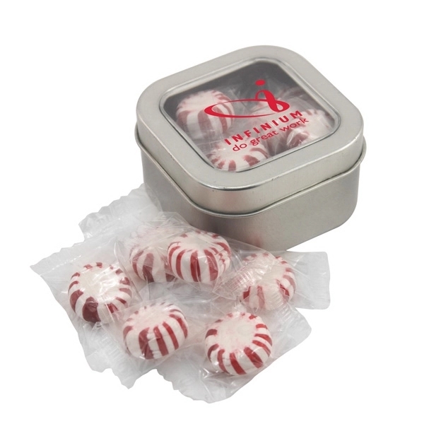 Tin with Window Lid and Starlight Peppermints