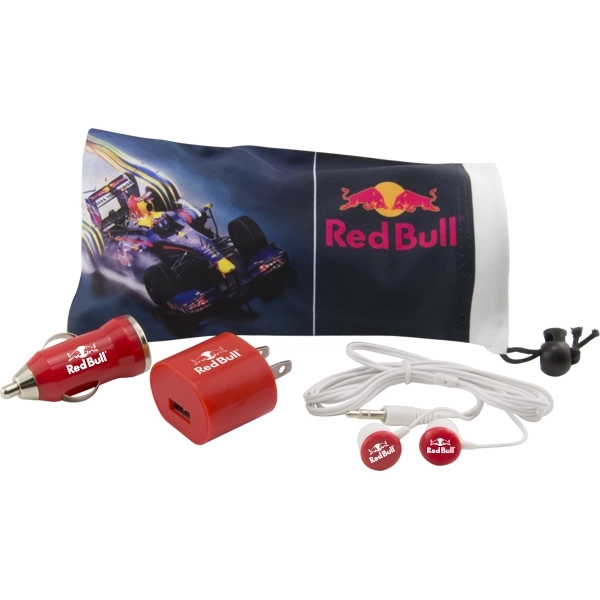 Travel Tech Kit in Full Color Drawstring Bag