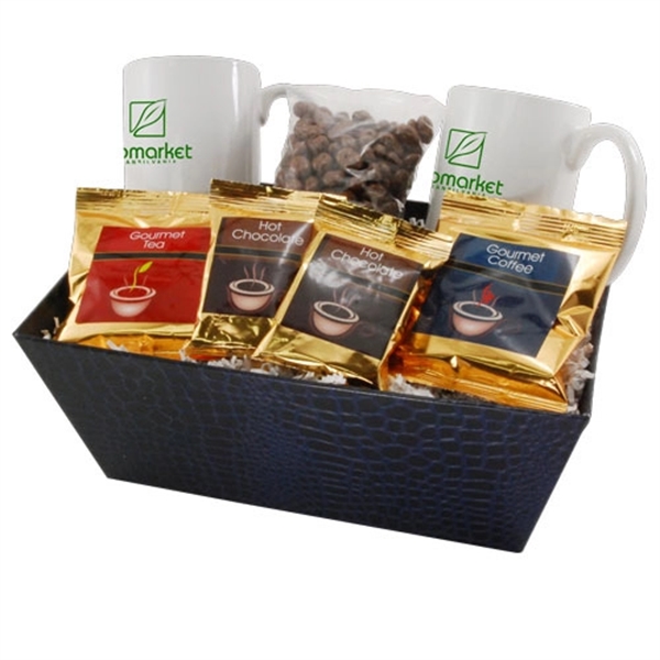 Tray with Mugs and Chocolate Covered Raisins