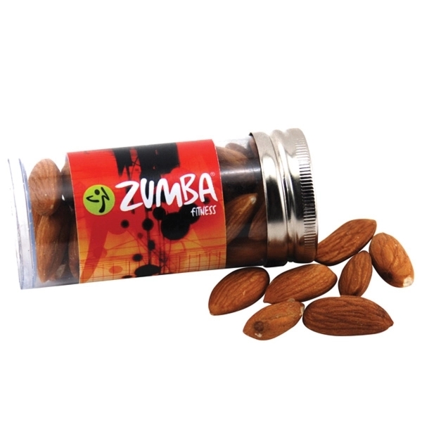Almonds in a 3 " Plastic Tube with Metal Cap