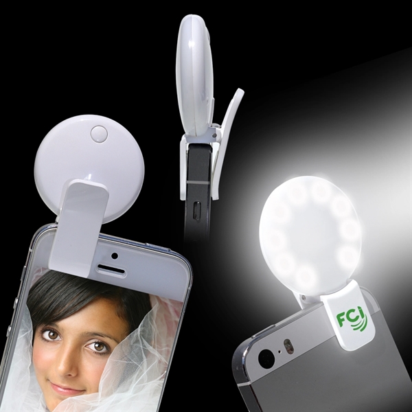 Round 9-LED Selfie Fill Light for Phone and Tablet Cameras