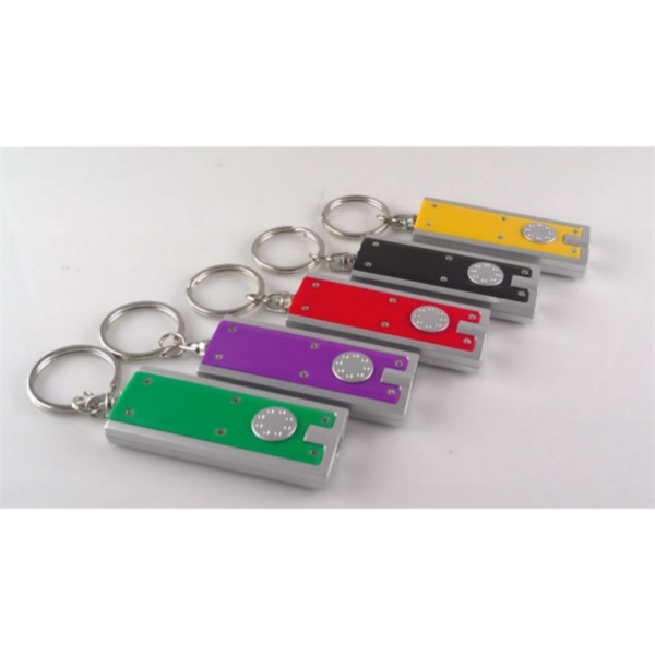 Slim Rectangular Keychain with Flashlight  LED Light Key