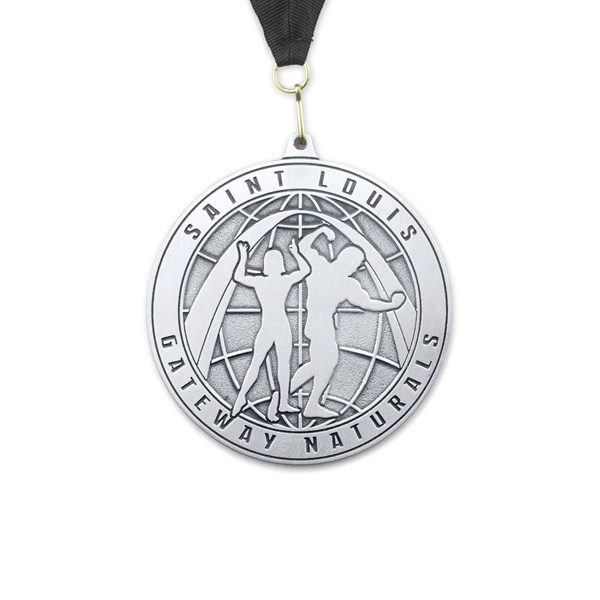 Custom Pewter Finish Medal (Up to 3")