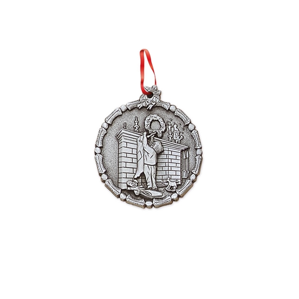 Solid Pewter Ornament (2 in  dia. Fireplace)