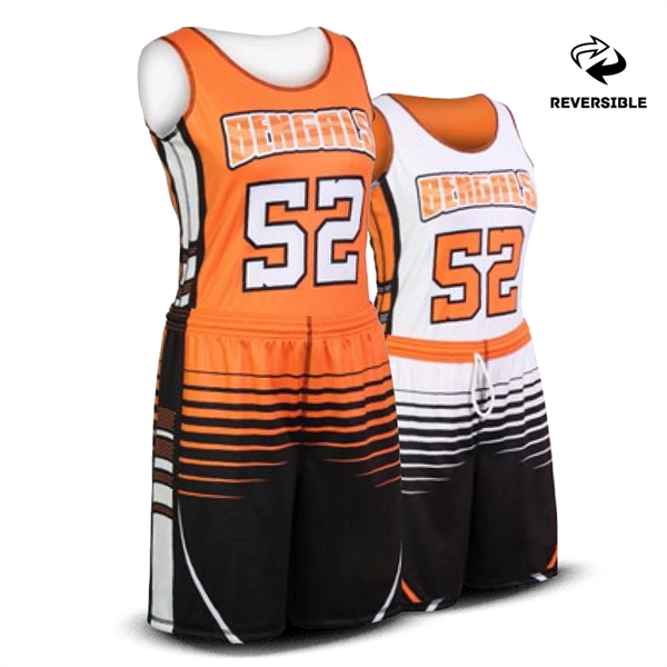 Girl's Reversible Fitted Single-Ply Basketball Jersey
