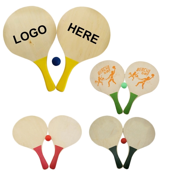 Wooden Paddle Beach Summer Ball Game