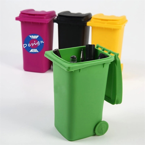 Mini Garbage Trash Can Pencil Holder