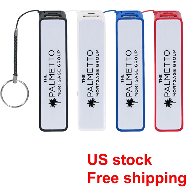 2200mAh Portable, USB Power Bank Charger w/ Split Ring