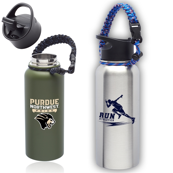 34 oz. Vacuum Insulated Sports Water Bottles w/ Carry Strap