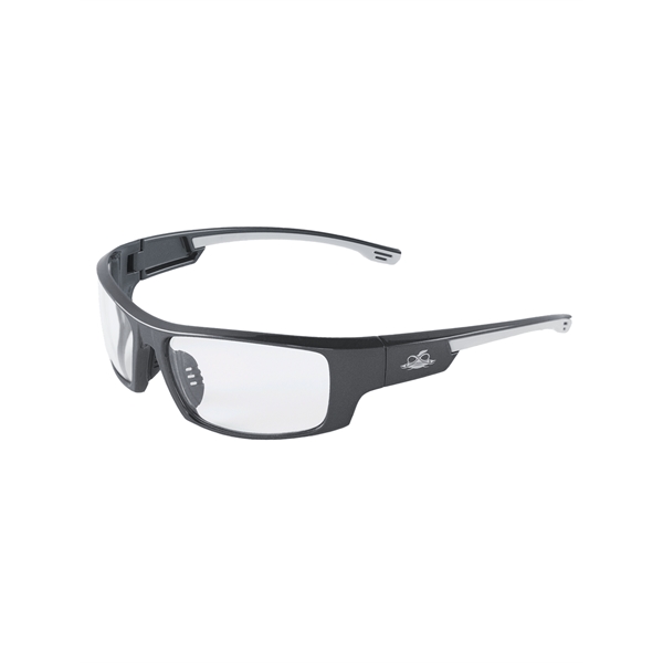 Clear PFT Lens, Shiny Pearl Gray Frame Safety Glasses