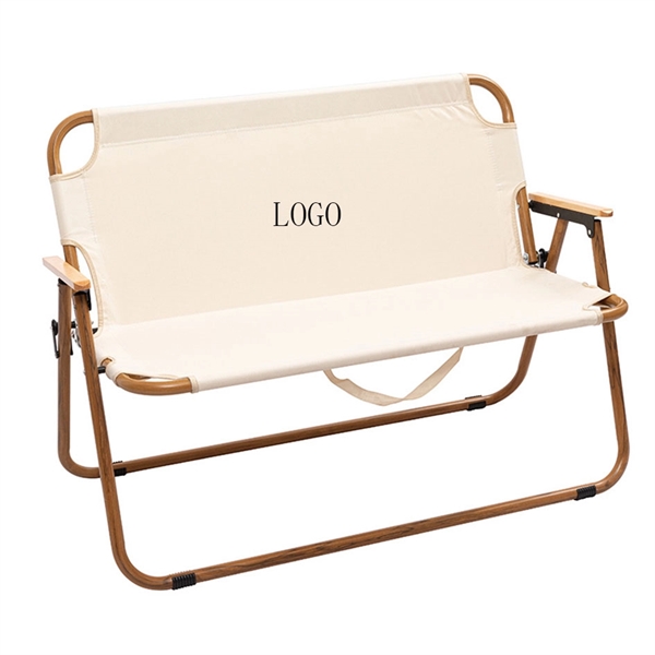 Aluminium Alloy Wood Grain Double Folding Chair