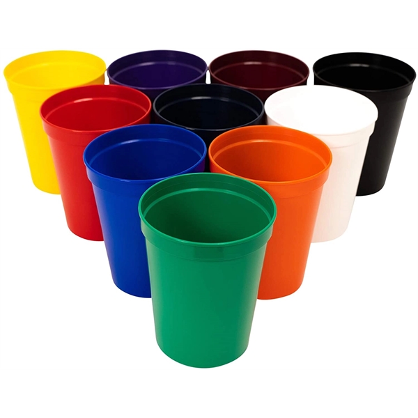 16oz Reusable PP Plastic Party Stadium Cups with Lids