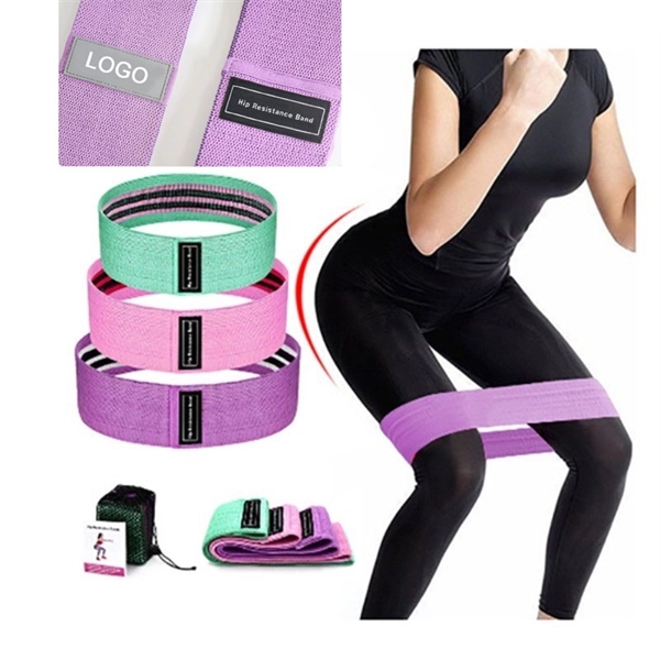 3 Different Strenth Fabric Resistance Exercise Booty Bands