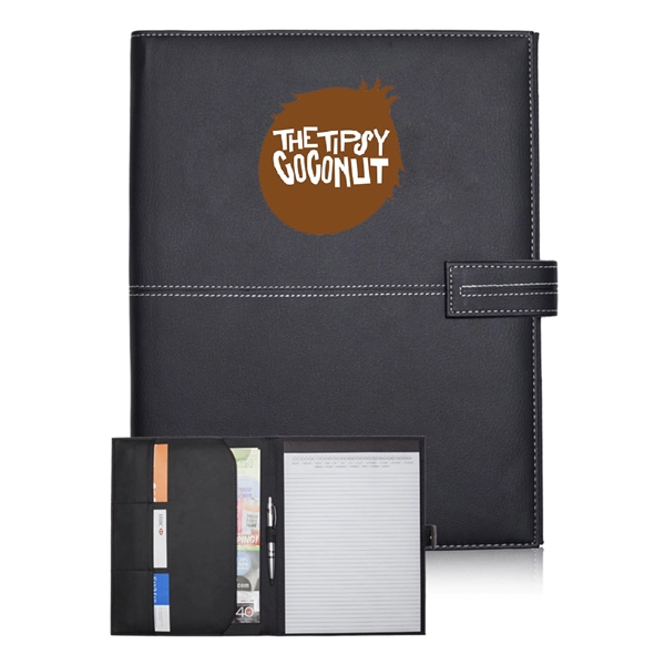 White Stitched PU Leather Portfolios Journal