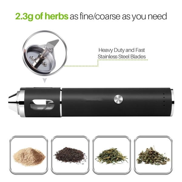 Rechargeable Electric Herb Grinder With Dispenser Window