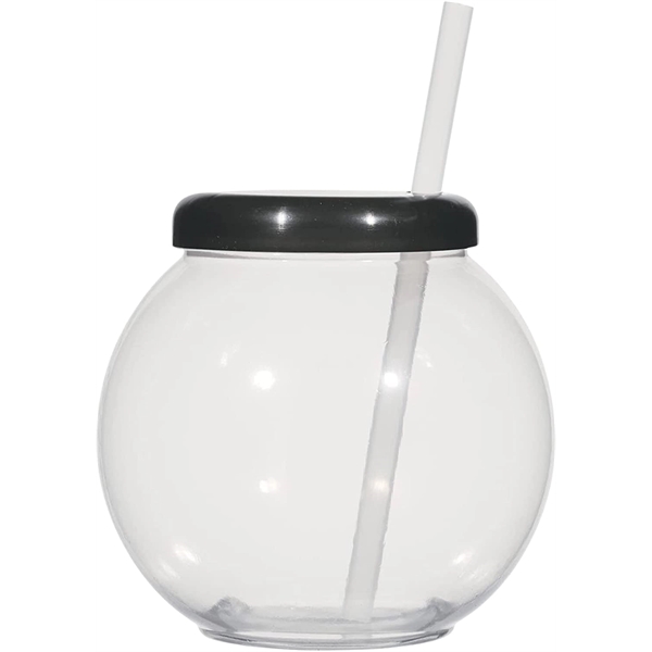40oz Clear Plastic Fish Bowls For Drinks With Lids and Straw