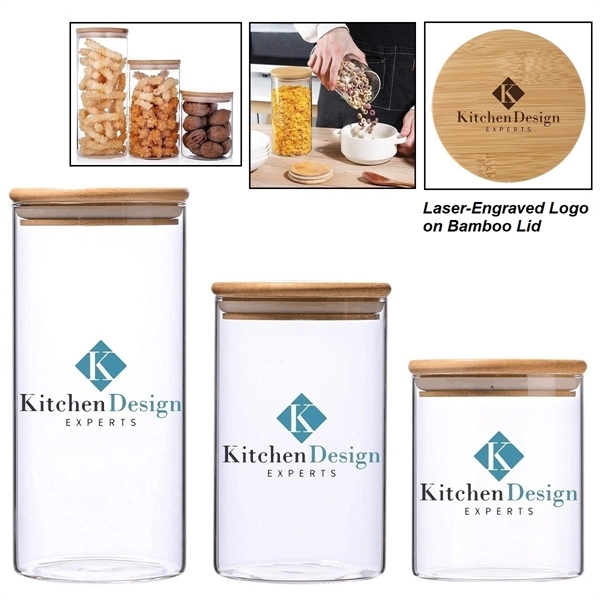 Glass Food Storage Jars Containers with Bamboo Lid