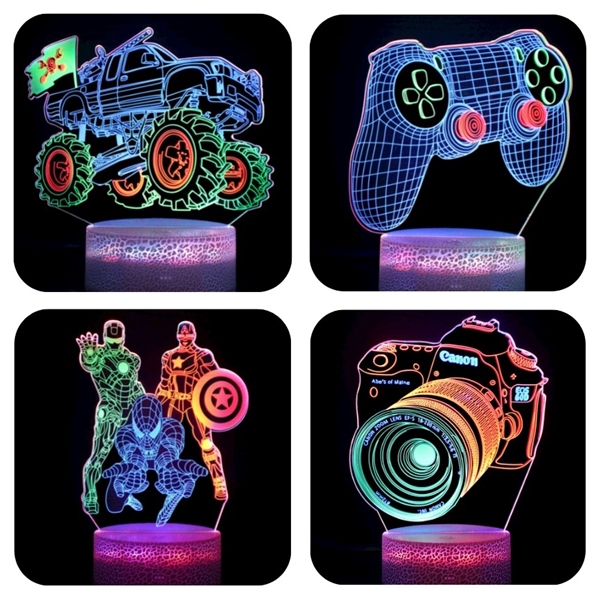 3d neon night lights customization desk lamp