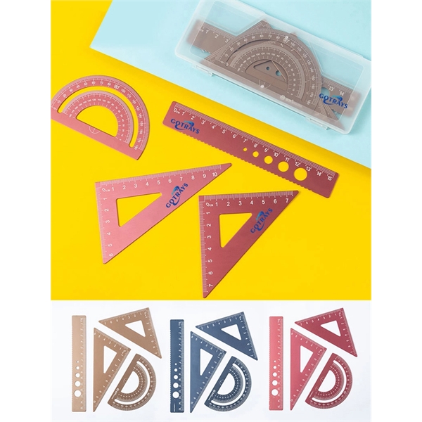 4 Pcs Aluminum Alloy Scale Ruler Set Custom LOGO