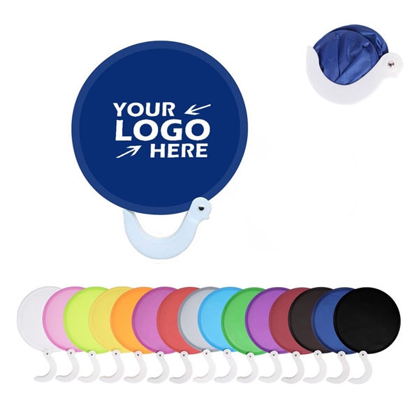 Round Foldable Disc Fan With Plastic Handle