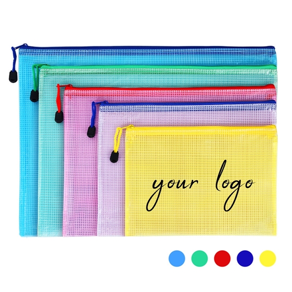 A4 Mesh File Zipper Bag 