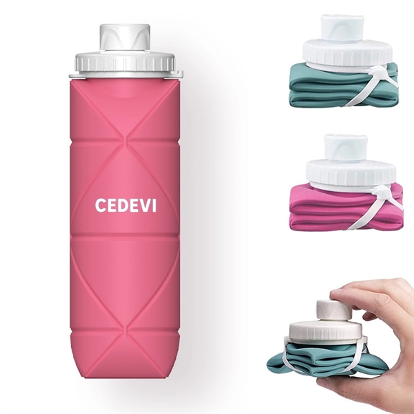 20 Oz Silicone Foldable Travel Water Bottle