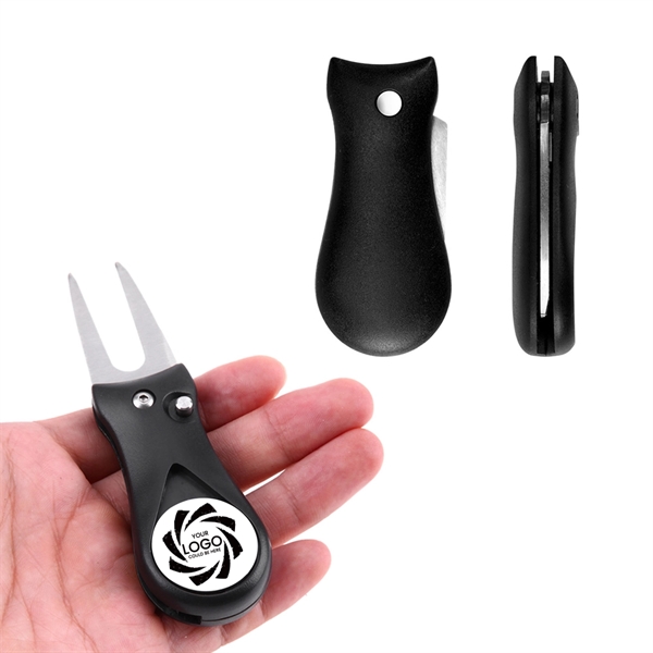 Golf Ball Marker Switchblade Divot Tool Pitch Fix