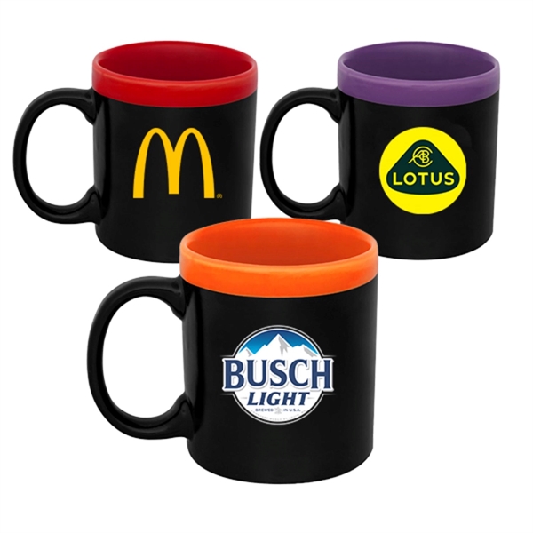 11 oz. Glam Two Tone Matte Ceramic Coffee Mugs