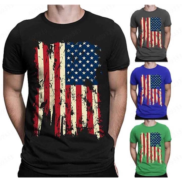 Customized  American Flag 4th of July Patriotic T-Shirt