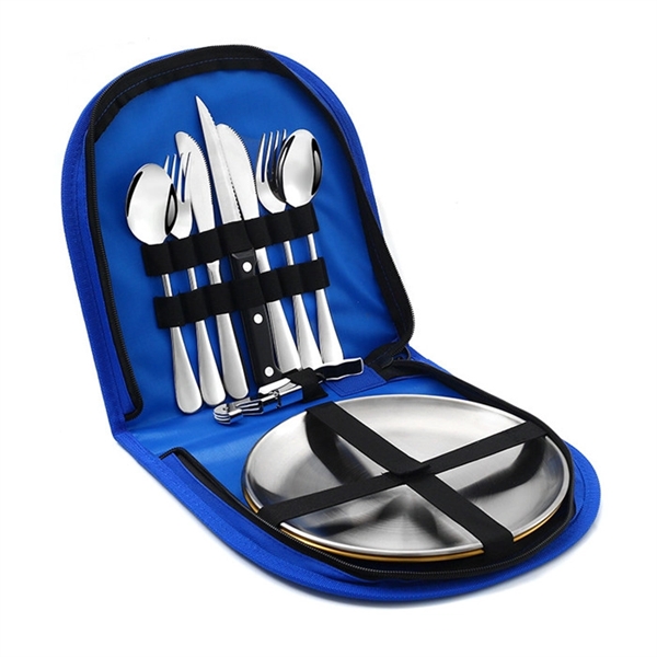Camping Silverware Kit Cutlery Organizer Utensil Picnic Set