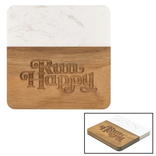 Acacia & Slate Square Coaster