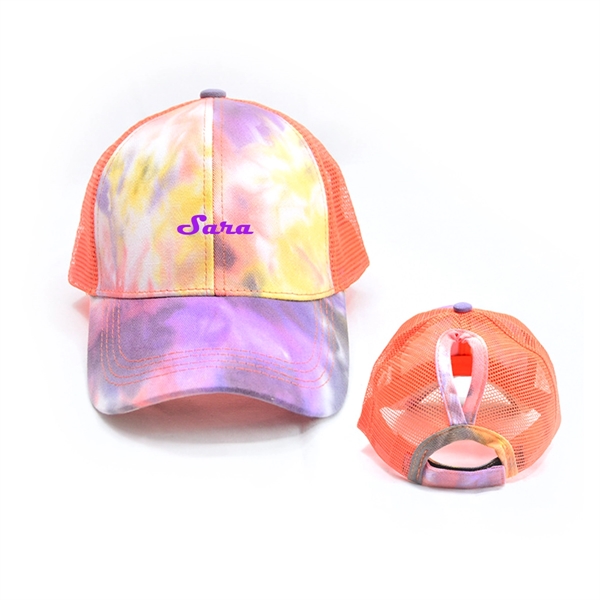 Washed Cotton Tie Dyed Baseball Caps