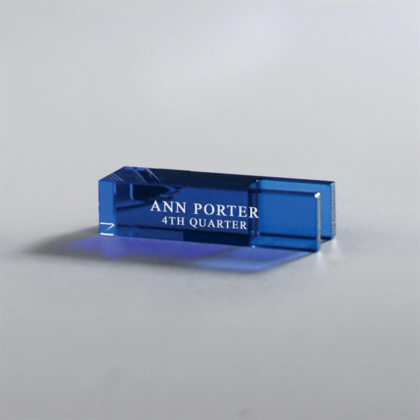 Blue Glass Bar with Silver Colorfill
