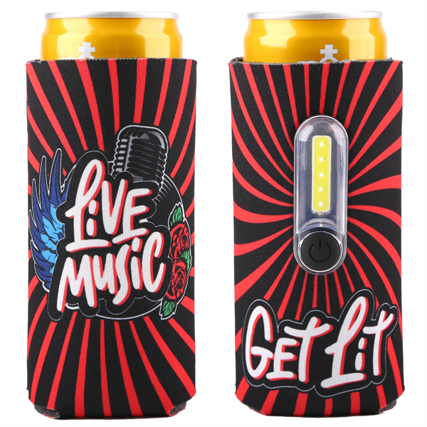 Full Color 12 oz Slim Torch Can Cooler