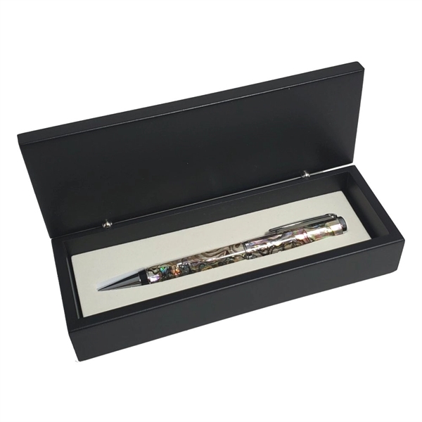 Mother-of-Pearl Single Ball Pen with Black Wooden Box