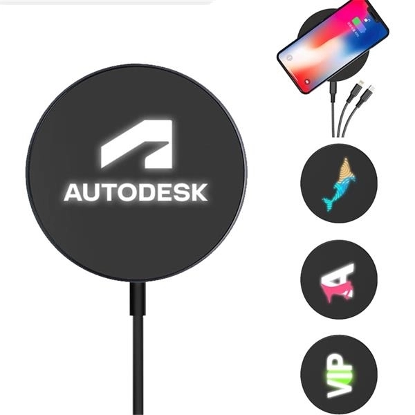 Fast Charging Wireless Charger w/ Light Up Logo