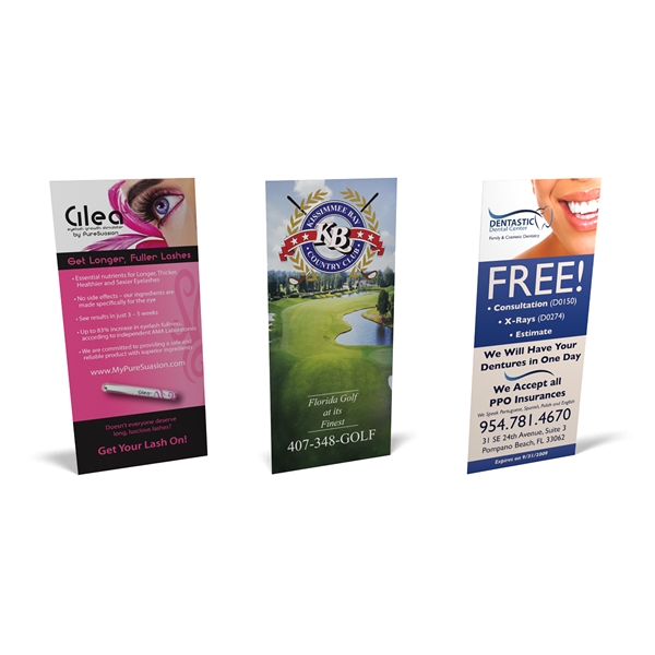 Full Color Rack Cards - 4" x 9" -16pt Cardstock - UV 2 Sides