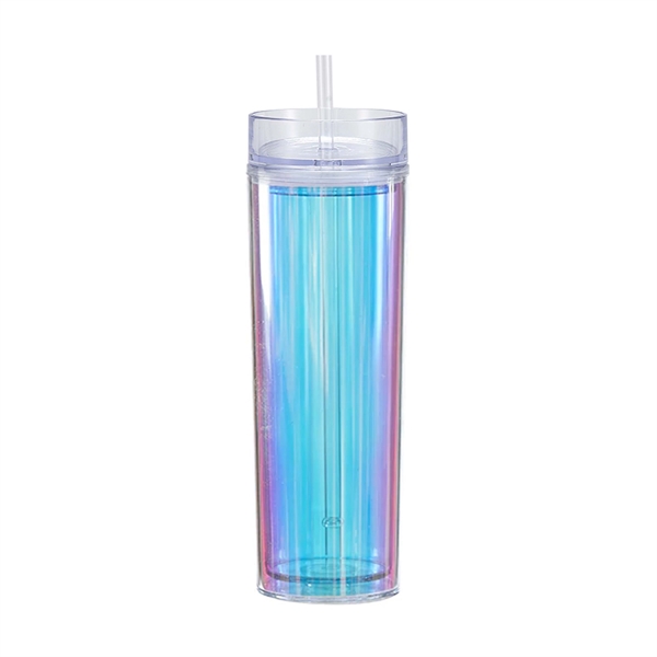 14 oz Double Wall Acrylic Tumbler with Iridescent Insert