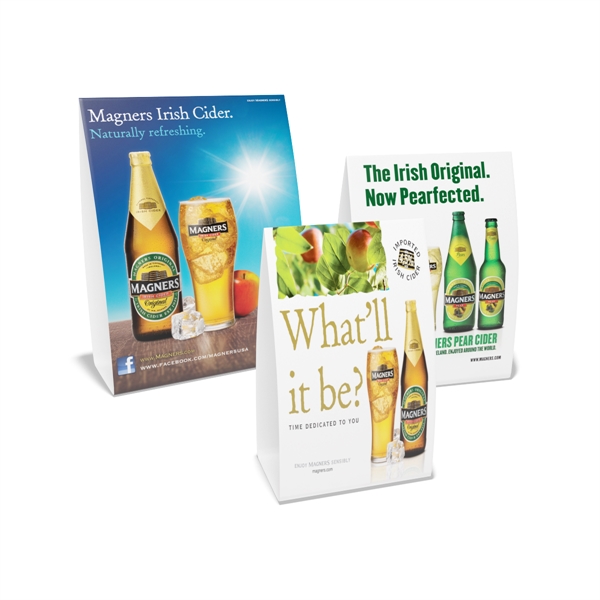 Full Color Table Tents - 14pt Cardstock - UV 1 Side