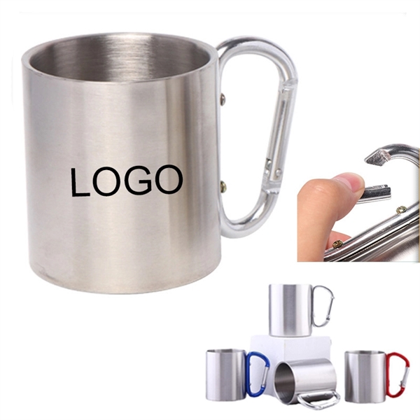 Double Walled Mug with Carabiner Handle